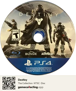 Destiny PlayStation 4, NTSC disc