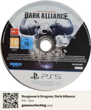 Dungeons & Dragons: Dark Alliance PlayStation 5, PAL disc