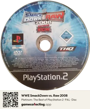 WWE SmackDown vs. Raw 2008 PlayStation 2, PAL disc