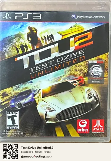 Test Drive Unlimited 2 PlayStation 3, NTSC box front