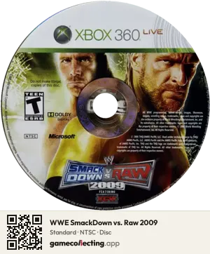 WWE SmackDown vs. Raw 2009 Xbox 360, NTSC disc