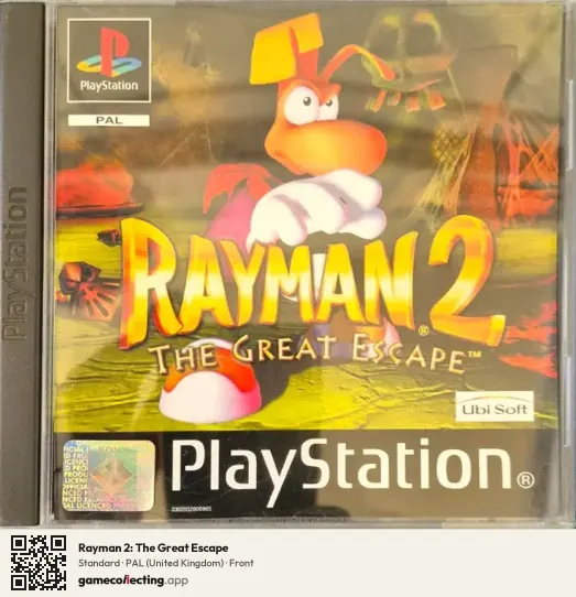 Rayman 2: The Great Escape PlayStation, United Kingdom box front