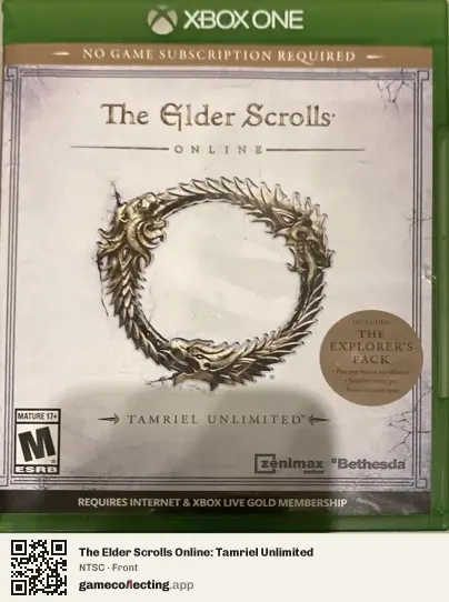 The Elder Scrolls Online: Tamriel Unlimited Xbox One, NTSC box front