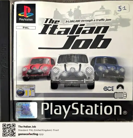 The Italian Job PlayStation, United Kingdom box front