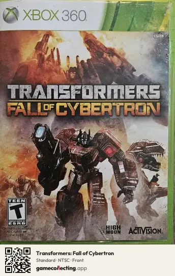 Transformers: Fall of Cybertron Xbox 360, NTSC box front
