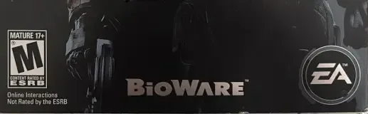 Mass Effect Trilogy, the ESRB box on its front