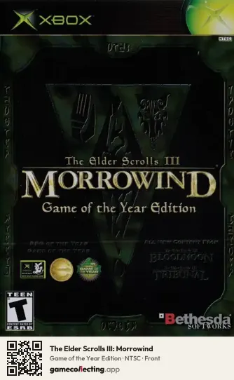 The Elder Scrolls III: Morrowind Xbox, NTSC box front