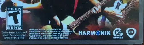 Green Day: Rock Band, the ESRB box on its front