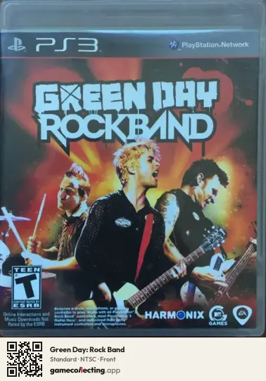 Green Day: Rock Band PlayStation 3, NTSC box front
