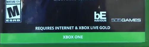 Dead by Daylight, the ESRB box on its front