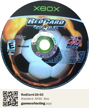RedCard 20-03 Xbox, NTSC disc