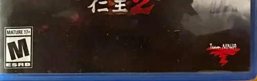 Nioh 2, the ESRB box on its front