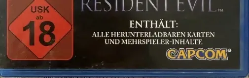Resident Evil 6, the USK square on its front