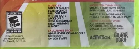 Band Hero, the ESRB box on its front