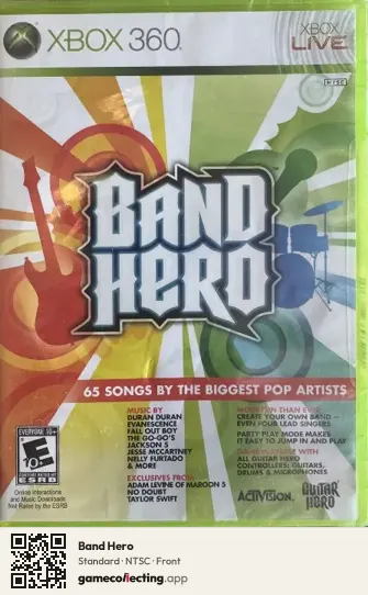 Band Hero Xbox 360, NTSC box front