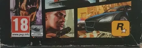 Grand Theft Auto V, the USK square on its front
