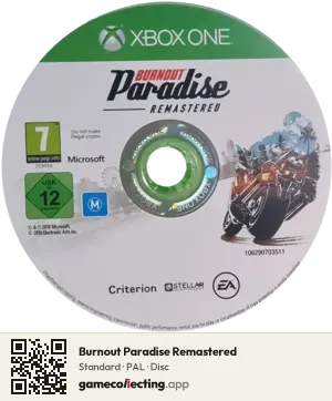 Burnout Paradise Remastered Xbox One, PAL disc