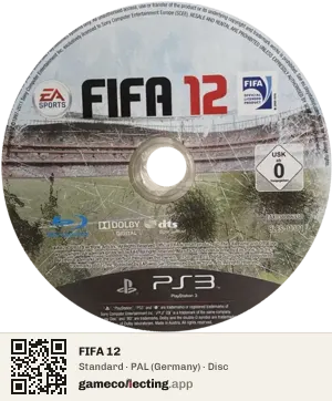FIFA 12 PlayStation 3, PAL disc