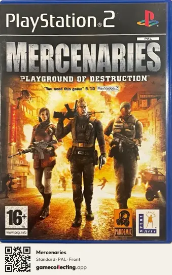 Mercenaries PlayStation 2, PAL box front