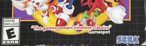 Sonic Origins Plus, the ESRB box on its front