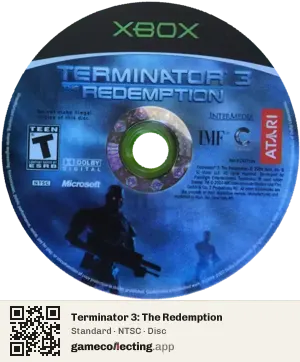 Terminator 3: The Redemption Xbox, NTSC disc