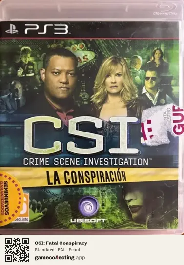 CSI: Fatal Conspiracy PlayStation 3, PAL box front