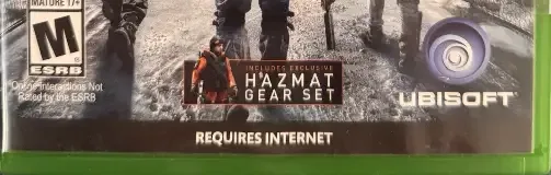 Tom Clancy's The Division, the ESRB box on its front