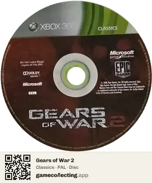 Gears of War 2 Xbox 360, PAL disc