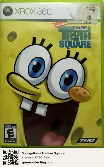 SpongeBob's Truth or Square Xbox 360, NTSC box front