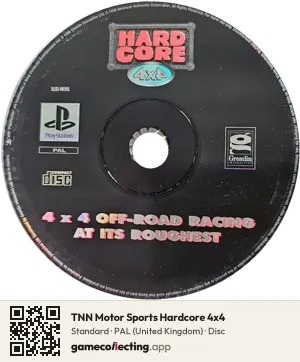 TNN Motor Sports Hardcore 4x4 PlayStation, PAL disc