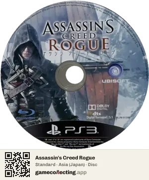 Assassin's Creed Rogue PlayStation 3, Asia disc