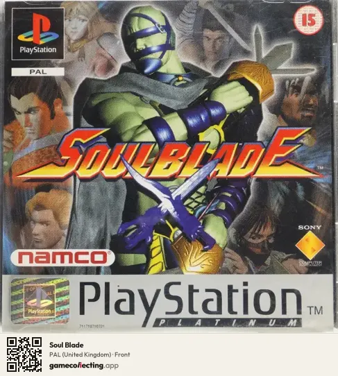 Soul Blade PlayStation, United Kingdom box front