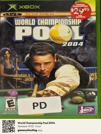 World Championship Pool 2004 Xbox, NTSC box front