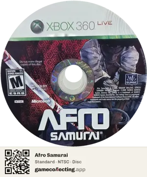 Afro Samurai Xbox 360, NTSC disc