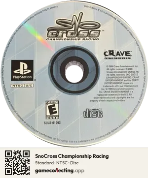 SnoCross Championship Racing PlayStation, NTSC disc