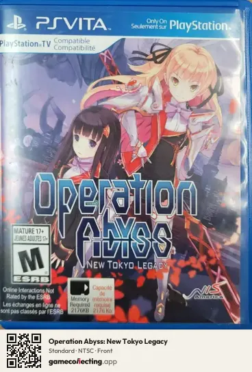 Operation Abyss: New Tokyo Legacy PlayStation Vita, NTSC box front