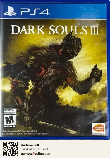 Dark Souls III PlayStation 4, NTSC box front