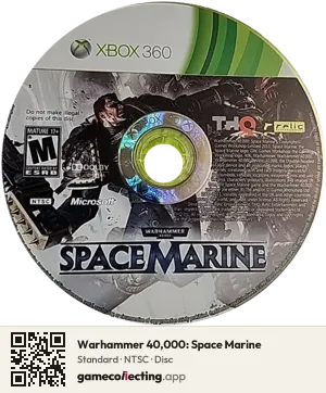 Warhammer 40,000: Space Marine Xbox 360, NTSC disc