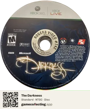 The Darkness Xbox 360, NTSC disc