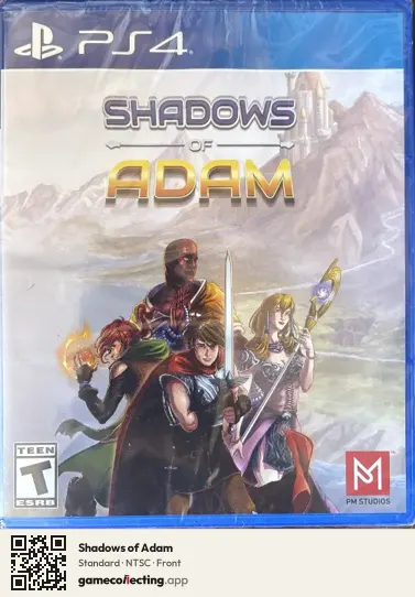 Shadows of Adam PlayStation 4, NTSC box front