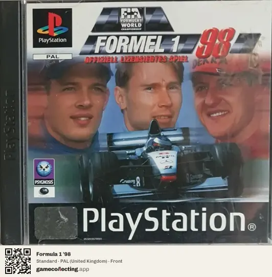 Formula 1 '98 PlayStation, United Kingdom box front
