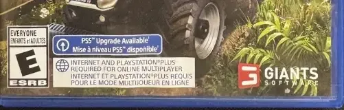 Farming Simulator 22, the ESRB box on its front