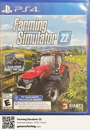 Farming Simulator 22 PlayStation 4, NTSC box front