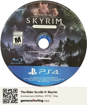 The Elder Scrolls V: Skyrim PlayStation 4, NTSC disc
