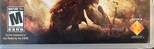 God of War: Ascension, the ESRB box on its front
