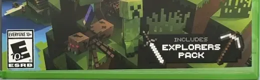 Minecraft, the ESRB box on its front