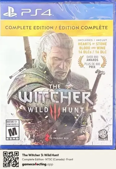 The Witcher 3: Wild Hunt PlayStation 4, Canada box front