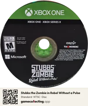 Stubbs the Zombie in Rebel Without a Pulse Xbox One, NTSC disc