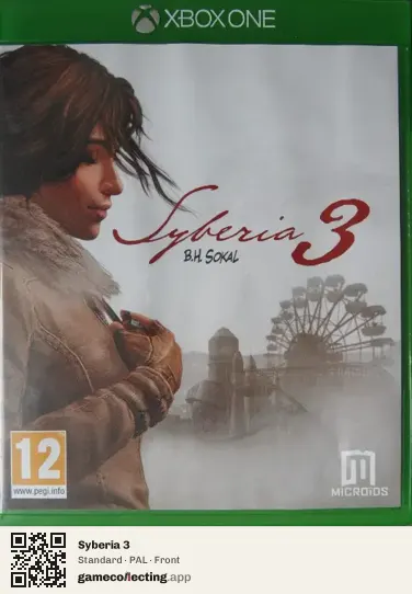 Syberia 3 Xbox One, PAL box front