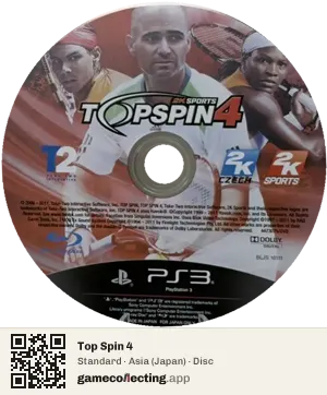 Top Spin 4 PlayStation 3, Asia disc